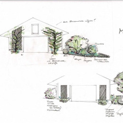 Zwei der vielen Möglichkeiten eine fade Garage mit Pflanzen lebendiger zu gestalten